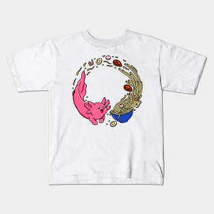 Ramen Axolotl Kids T-Shirt